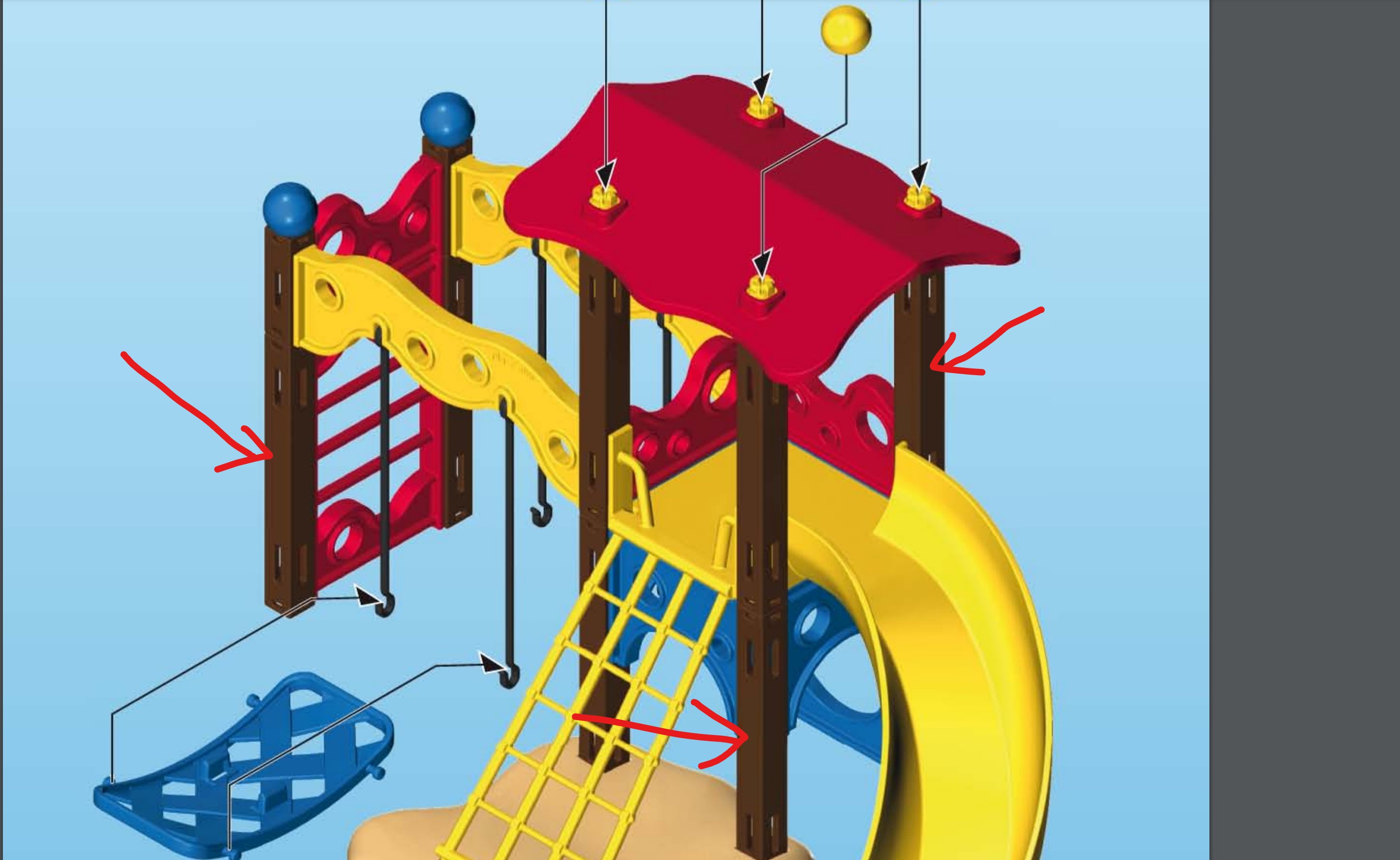 PlayMobil 30225762 cho PlayMobil 5568 (sân chơi, Saeule, Stuetze)