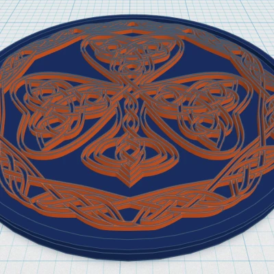 Mặt Đế Ly Hoa Văn Celtic 6