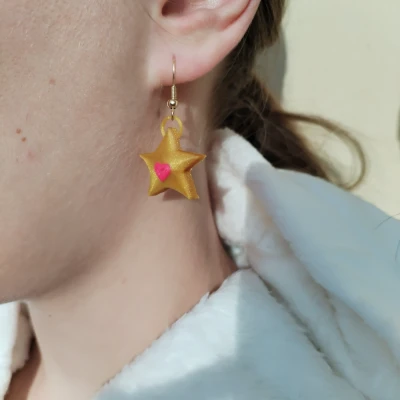 Bông tai sao vàng trái tim