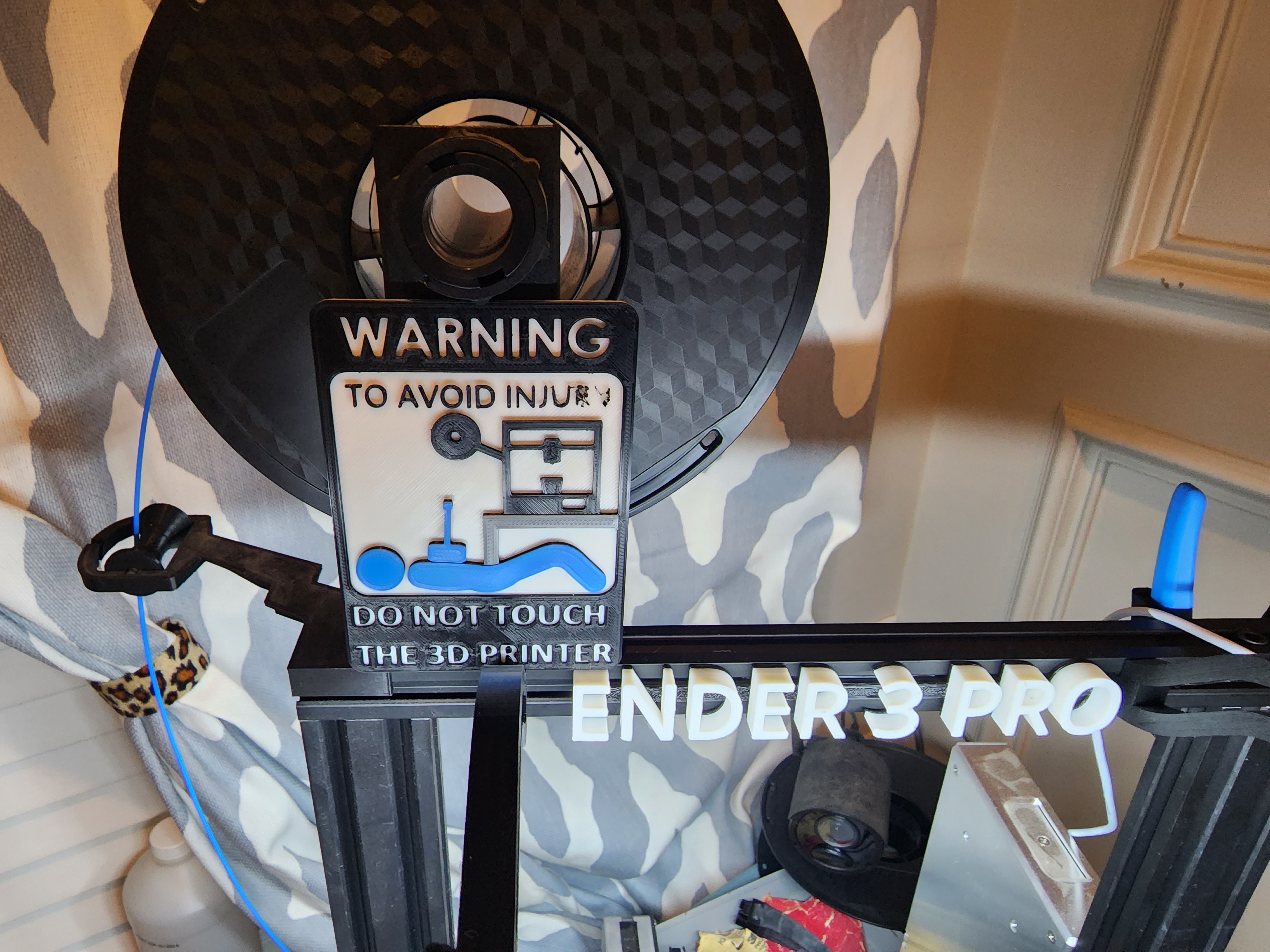 Biển báo cảnh báo máy in 3D (CÓ THÊM MÓC TREO)