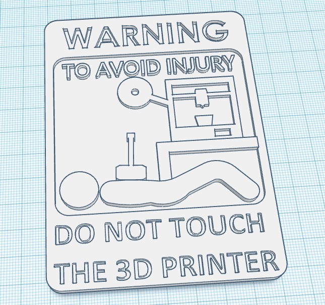 Biển báo cảnh báo máy in 3D (CÓ THÊM MÓC TREO)