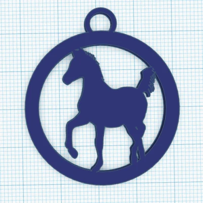 Móc Khóa Ngựa Con Hình Tròn Dễ Thương