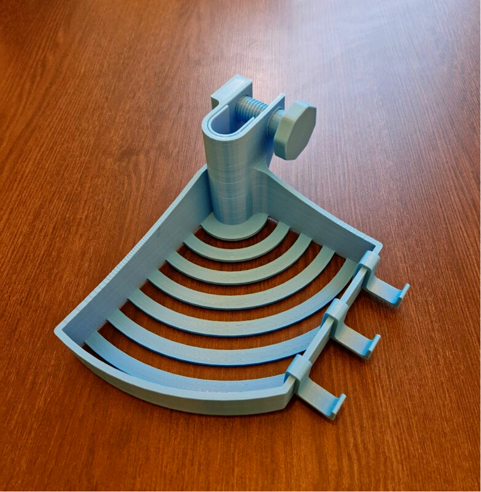 Kệ Phòng Tắm Lớn Có Móc Điều Chỉnh, Gắn 19-25mm, Không Cần Support