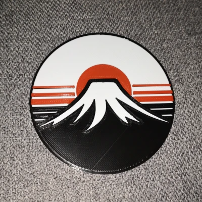 Tấm Lót Bàn Hoàng Hôn Nhật Bản Có Núi Phú Sĩ