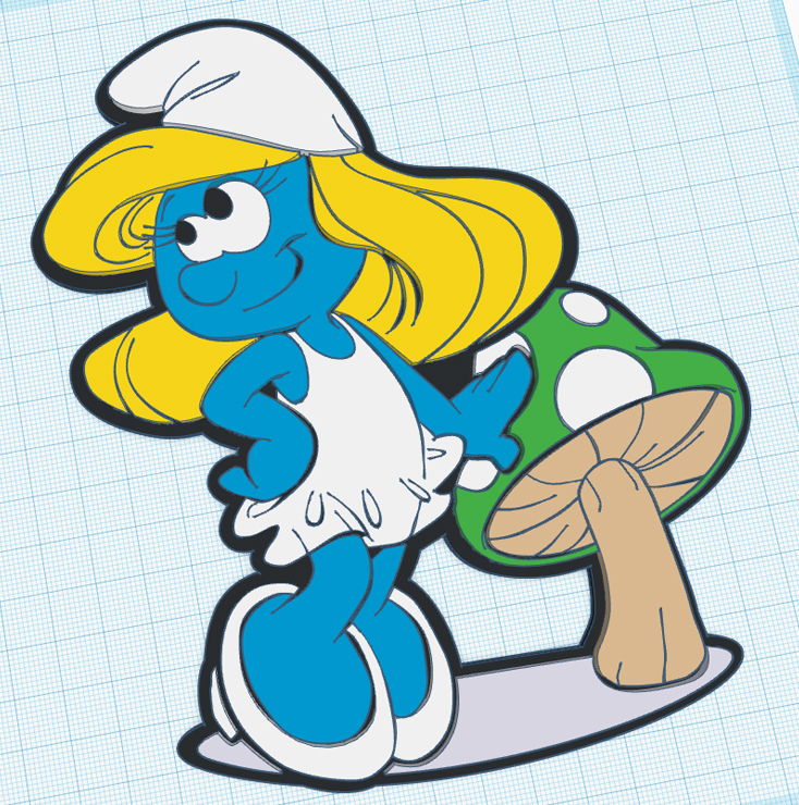 Tranh Tường Smurfette Đa Sắc Màu