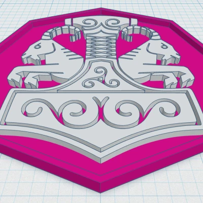 Mô hình Đế lót ly hình Búa Thor 20