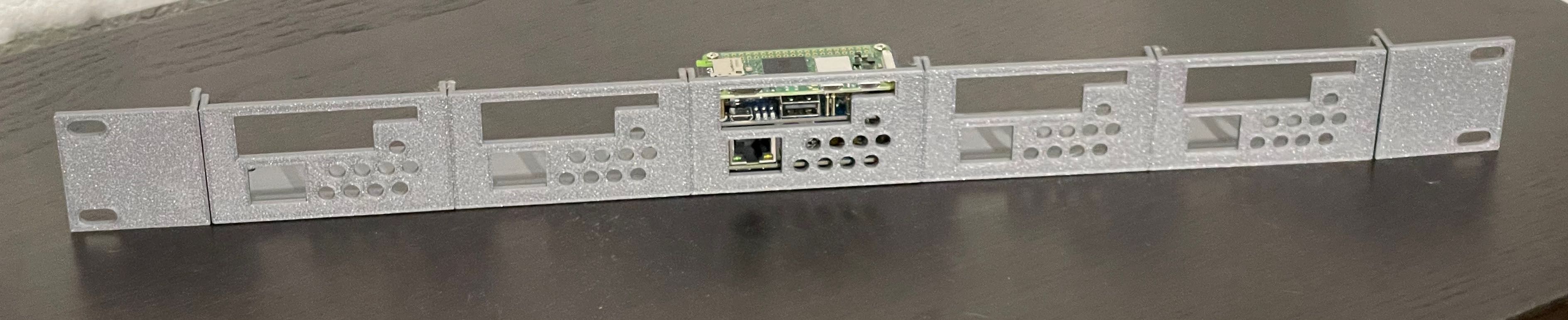 Khung Gắn Rack 1U Cho Waveshare PoE Ethernet / USB Hub HAT & Pi Zero