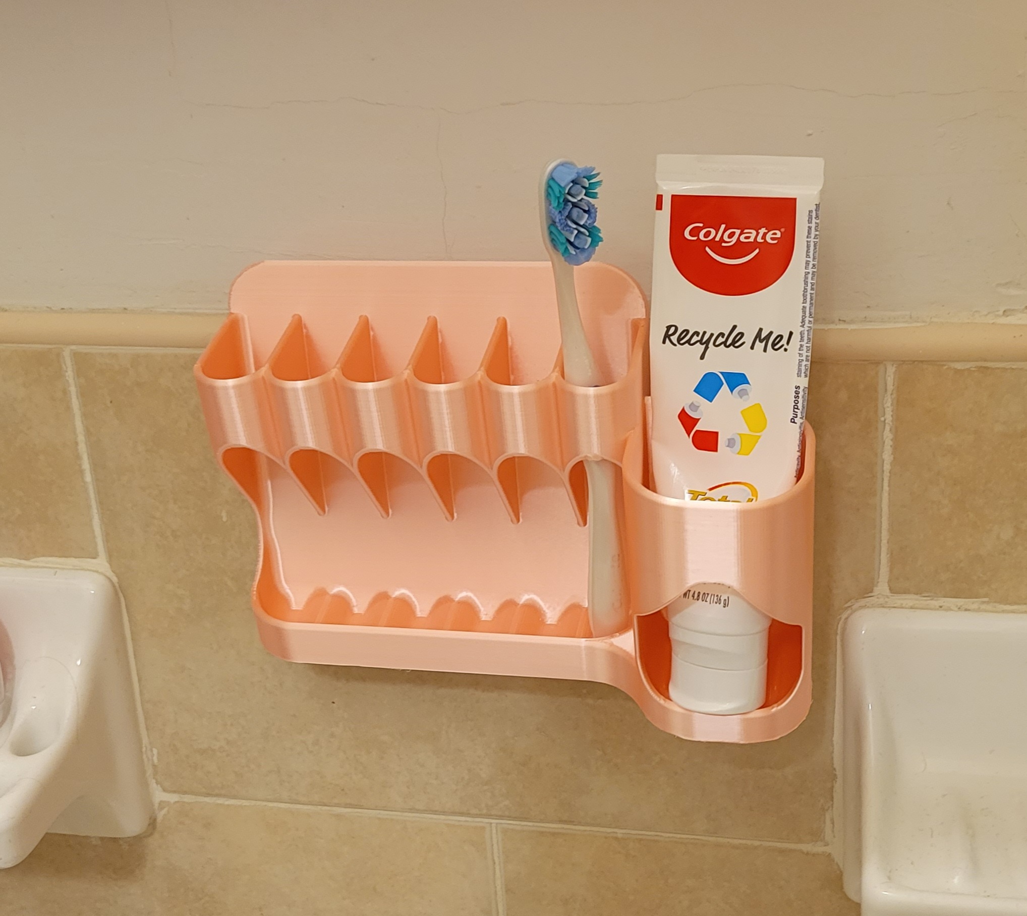 Kệ đựng bàn chải và kem đánh răng, Tháo rời, Dán bằng 3m Command Strip