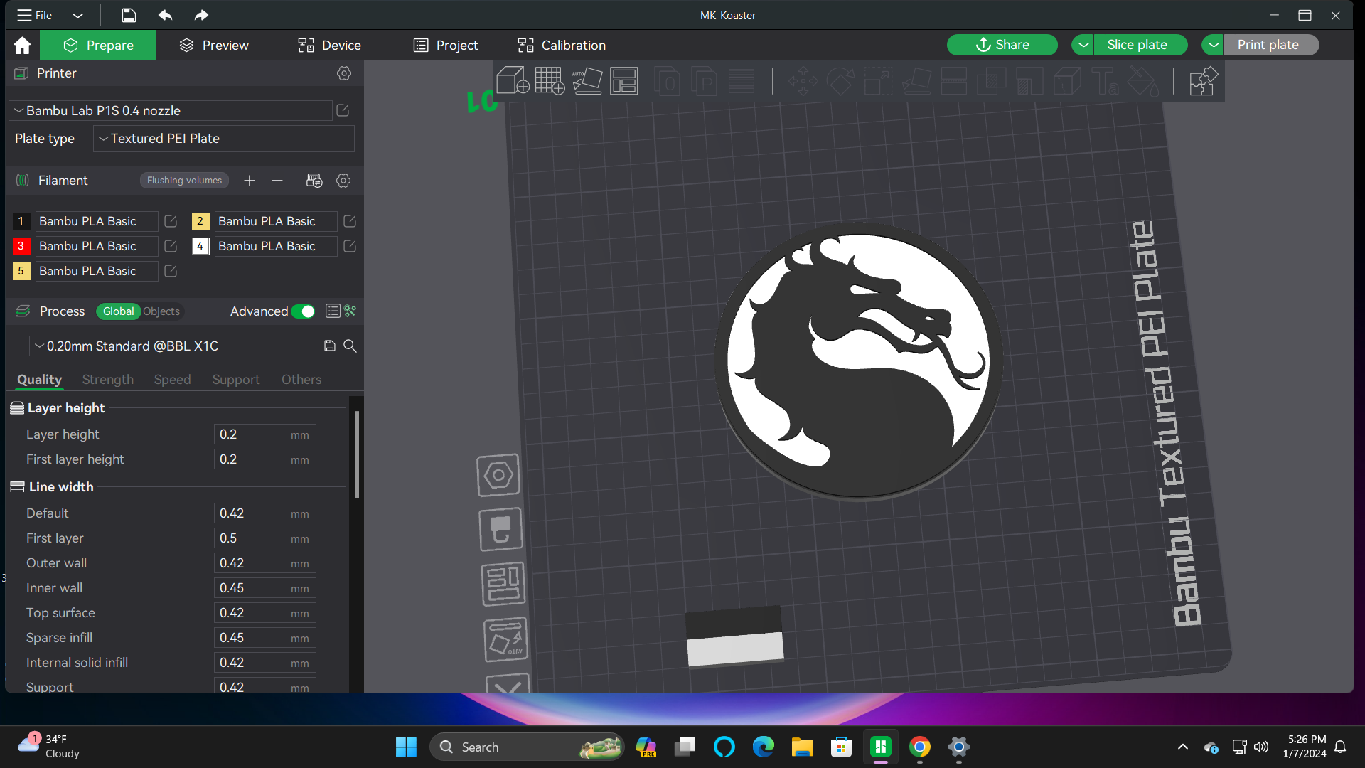 MK Koaster - Đế lót ly Rồng Mortal Kombat