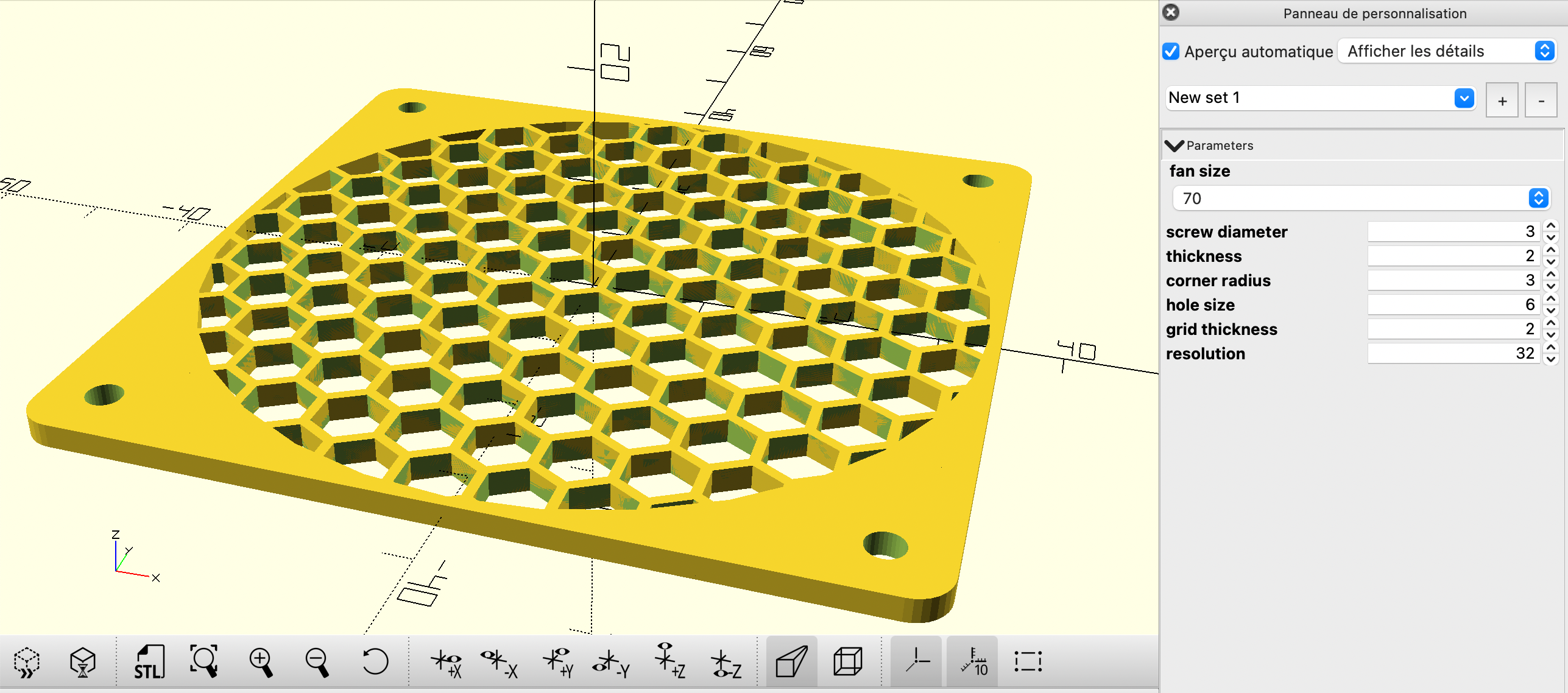 Lưới Tản Nhiệt Quạt Theo Tham Số (40 đến 140mm)