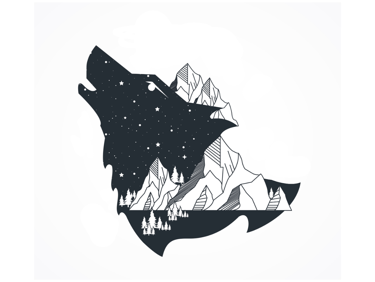 Mẫu Sói Trang Trí Tường 3D