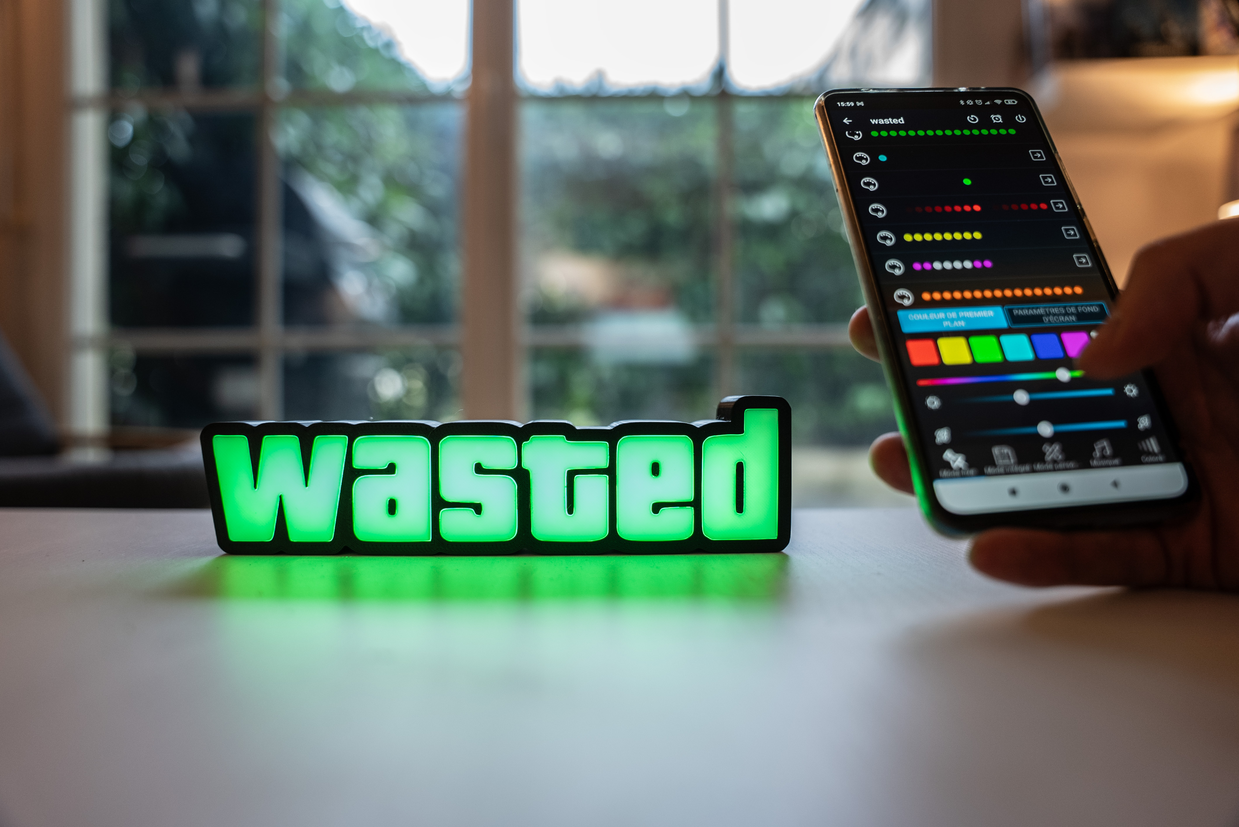 ĐÈN GTA WASTED - Điều Khiển Bằng Remote & App