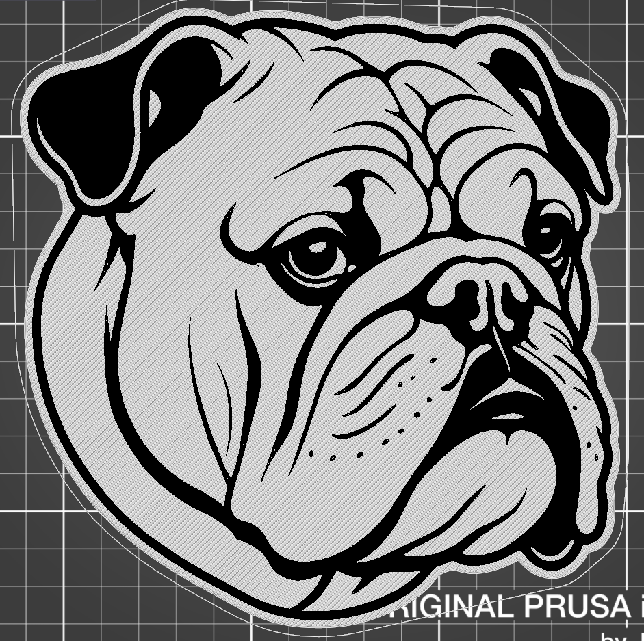 Trang Trí Tường Mặt Bulldog Đa Sắc Màu