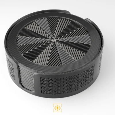 Freezing Pixels - Đế Lót Ly Họa Tiết Lưới - Bộ 12 Cái