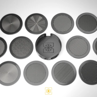 Freezing Pixels - Đế Lót Ly Họa Tiết Lưới - Bộ 12 Cái