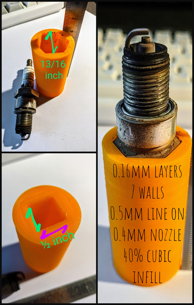 Tuýp Bugi Sâu 13/16 inch Cốt 1/2 inch Cho Máy Cắt Cỏ Động Cơ Honda