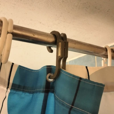 Móc Treo Rèm Cửa Phòng Tắm Nam Châm Tự Gấp