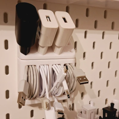 Giá Đỡ Cáp USB Cho Ikea Skadis [4 Cái]