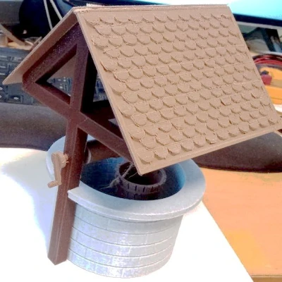 Mô hình giếng kéo tỉ lệ 1:100 có mái che