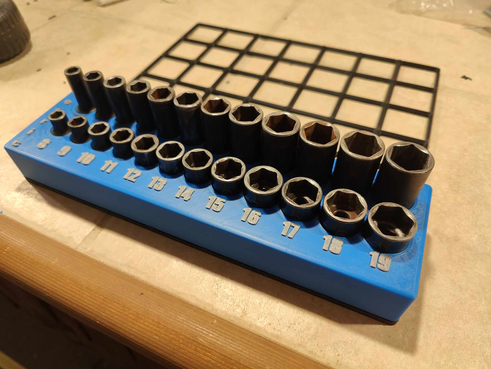 Kệ giữ tuýp Matco ADV Gridfinity. 8mm-19mm