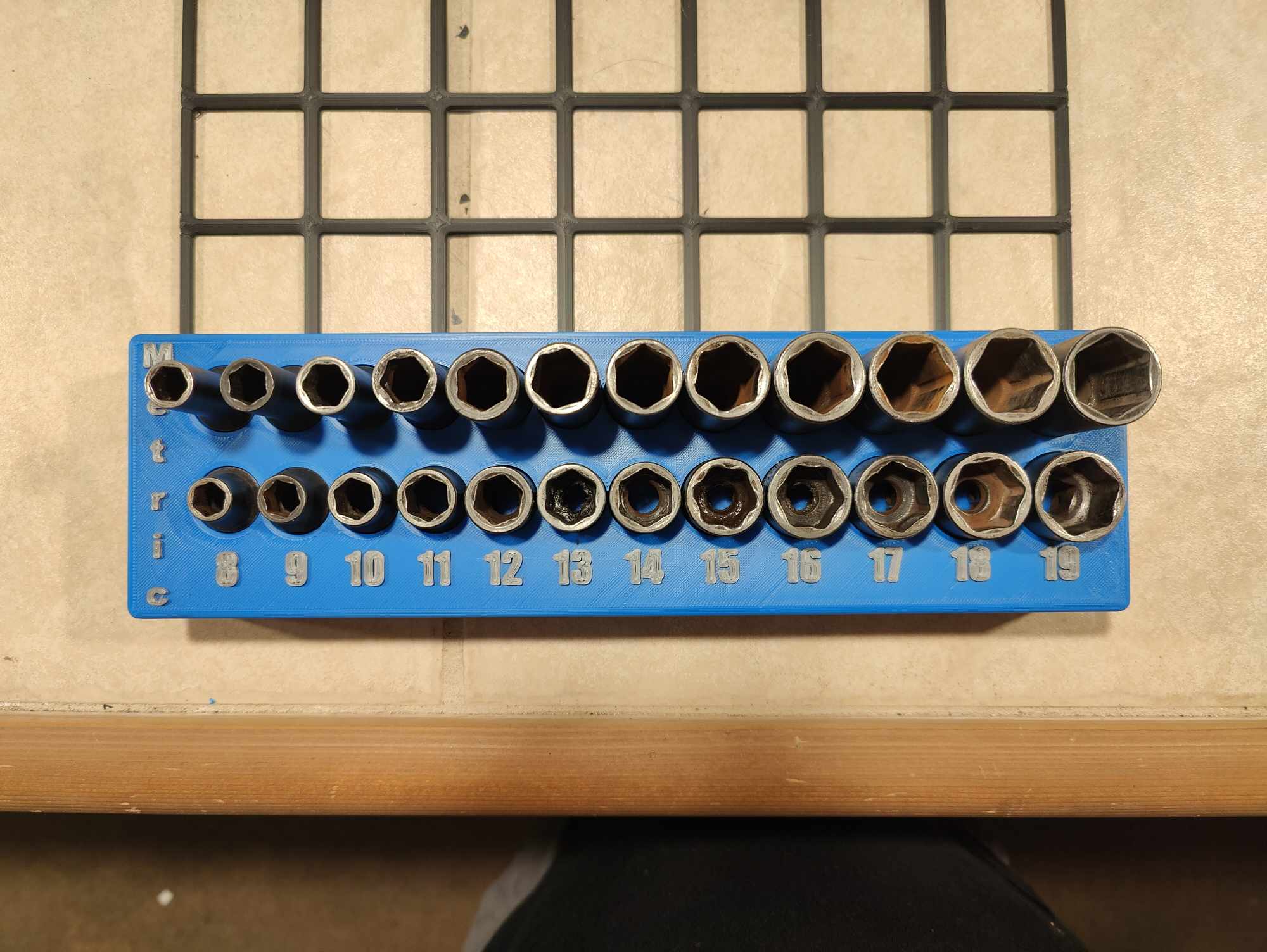 Kệ giữ tuýp Matco ADV Gridfinity. 8mm-19mm