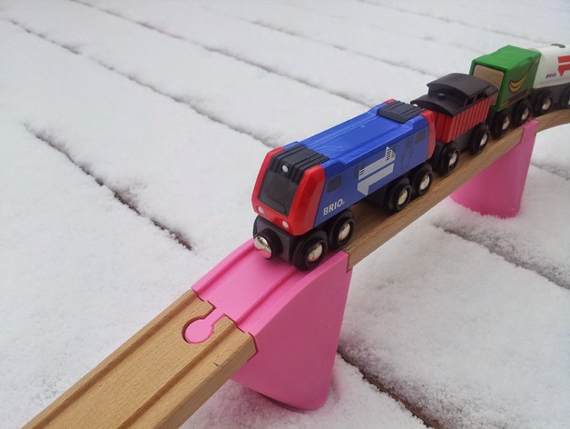 Cầu/Đường trên cao xe lửa đồ chơi bằng gỗ (dùng được với Brio, Ikea, Eichhorn, Bigjigs, Imaginarium...)