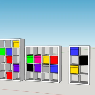 Mô hình Ikea Kallax kèm hộp đựng nhỏ, nhiều kích cỡ