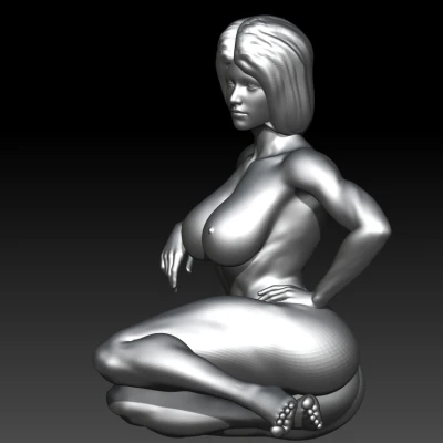 Mô hình 3D: Phụ nữ ngồi thư giãn