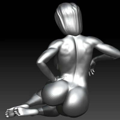 Mô hình 3D: Phụ nữ ngồi thư giãn