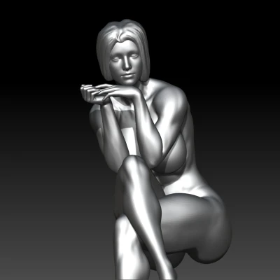 Mô hình 3D: Phụ Nữ Thư Giãn Ngồi