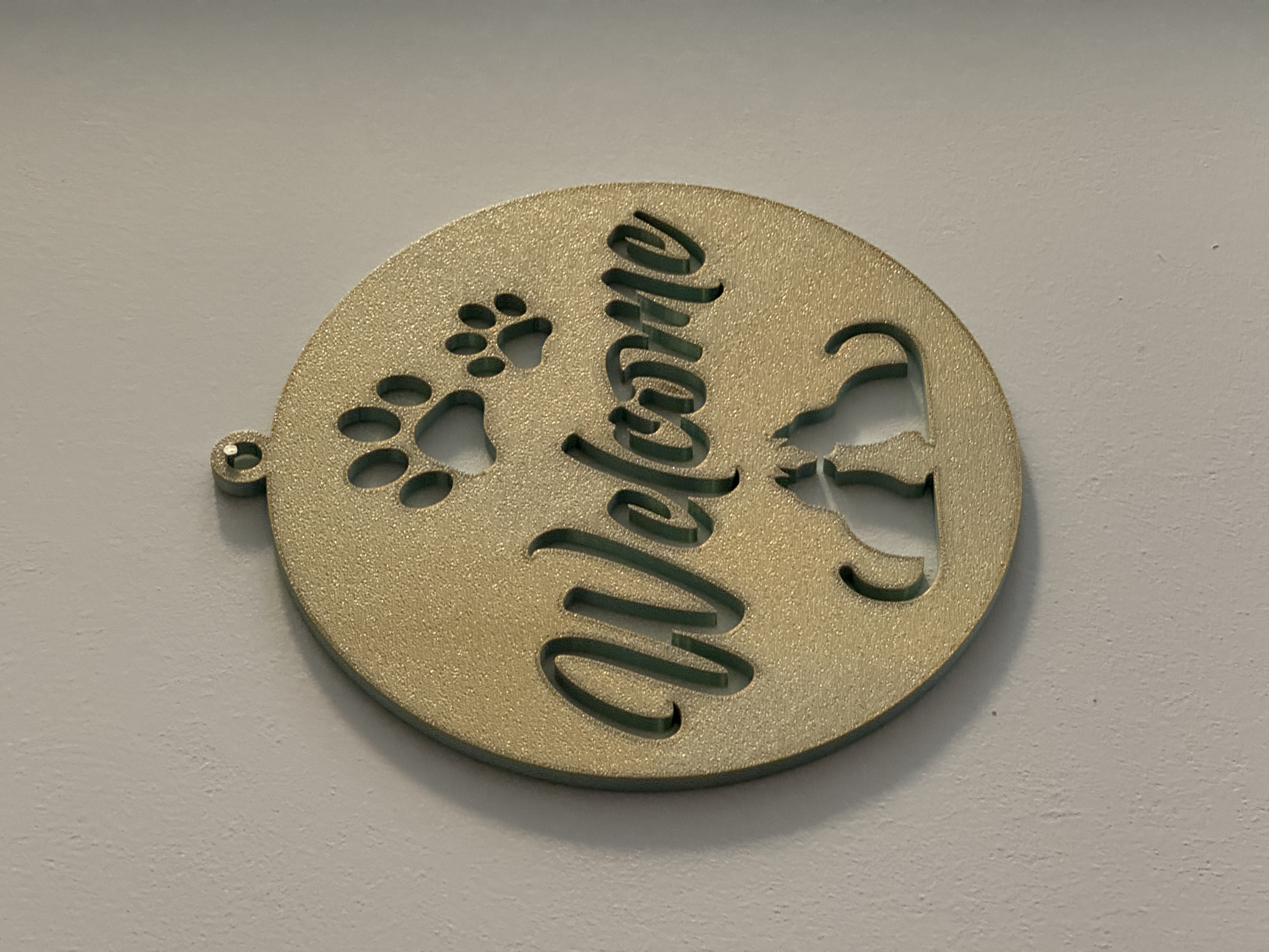 Biển Chào Mừng Mèo và Dấu Chân Mèo