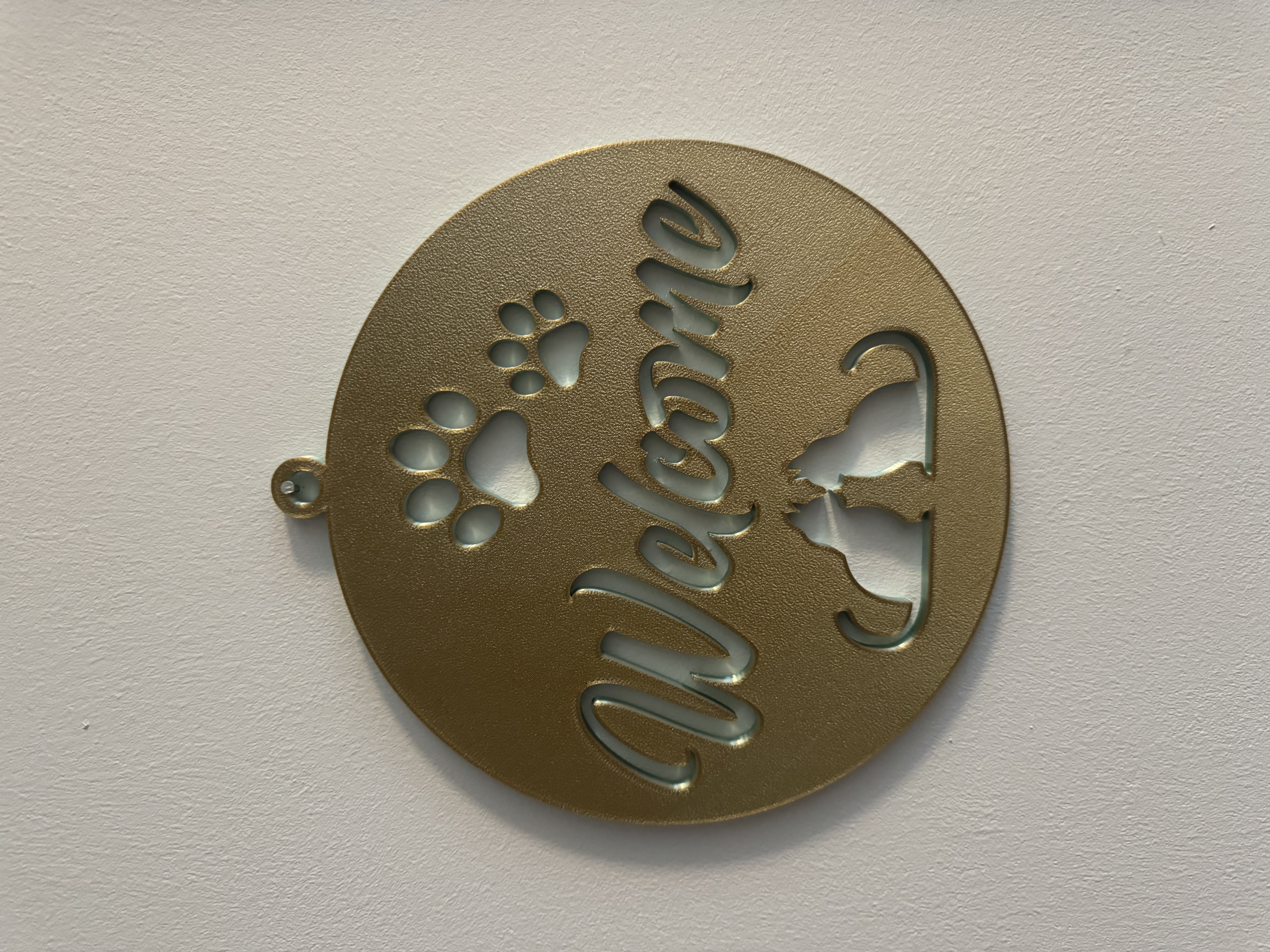 Biển Chào Mừng Mèo và Dấu Chân Mèo