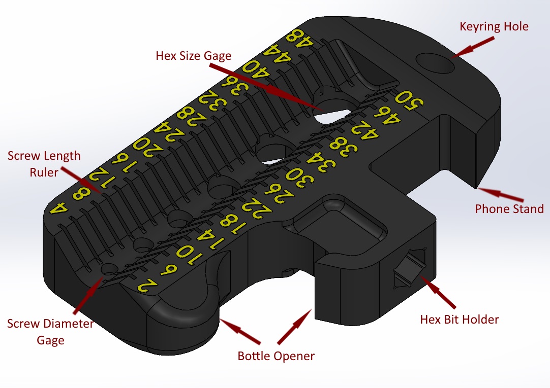Đồ đa năng móc khóa đo ốc vít