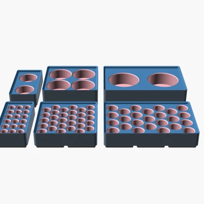 Khay pin Gridfinity, mọi kích cỡ pin [nháp]