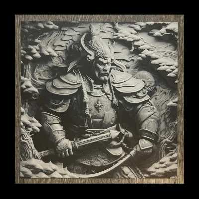 Chạm Khắc Chiến Binh Samurai (Filament Painting)
