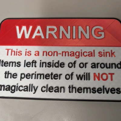 Biển Cảnh Báo Bồn Rửa Chén "Cà Khịa" (Đa Màu & Nổi)