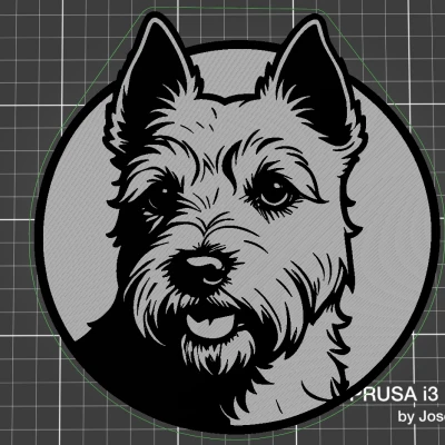 Trang Trí Tường Mặt Chó Westy Đa Sắc Màu