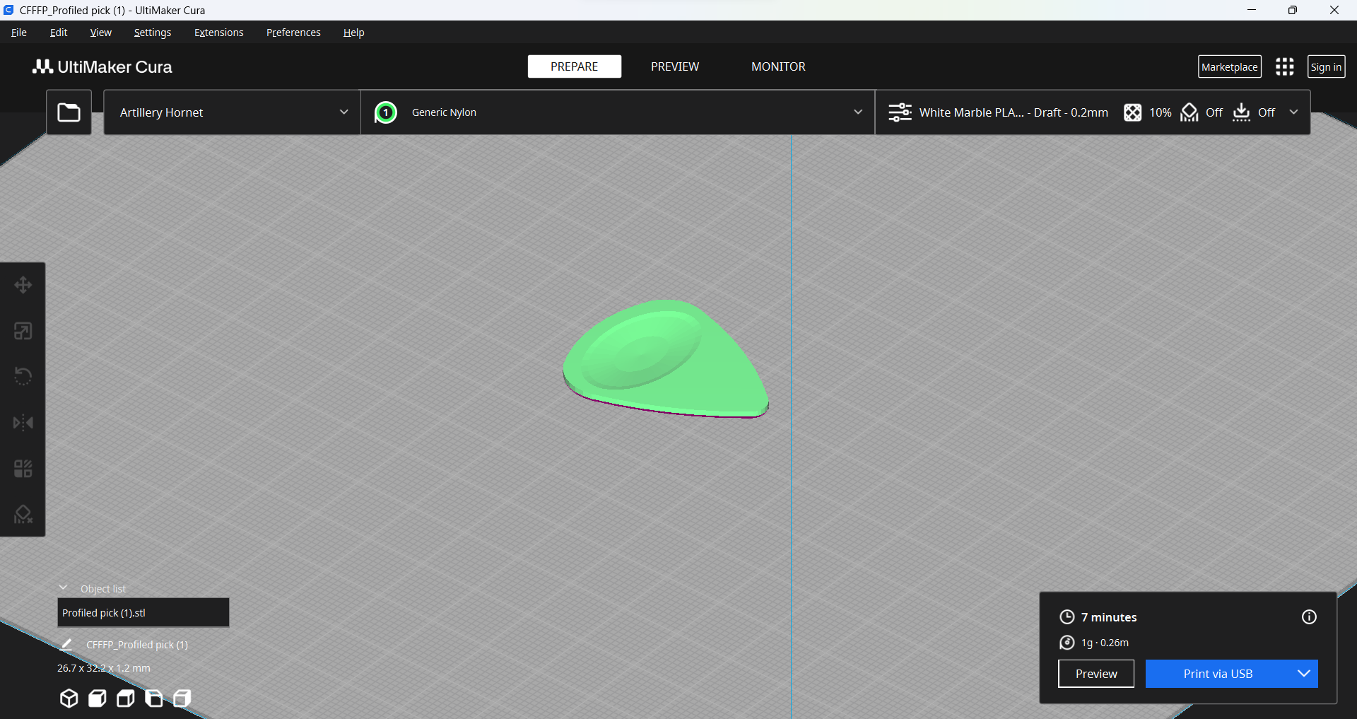 Móng Gảy Ghi-ta Có Biên Dạng