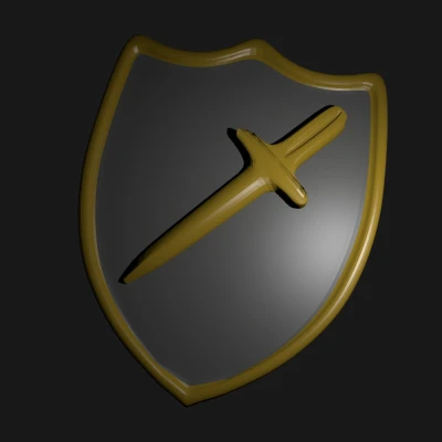 Khiên Dao Găm Thép Đơn Giản Cho Mini D&D FDM