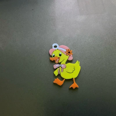 Móc khóa/bạc dây chuyền vịt Edwina multicolor dễ thương