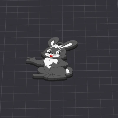 Móc khóa / Dây chuyền Thỏ Reg Đa Sắc Dễ Thương