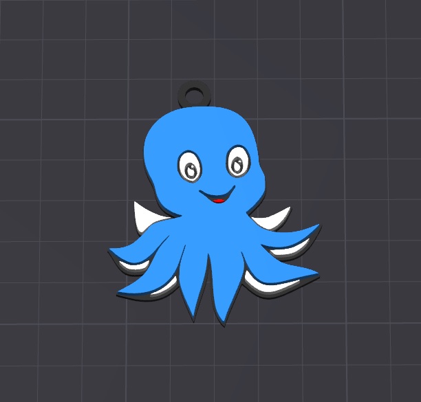 Móc khóa/Mặt dây chuyền bạch tuộc dễ thương Oli