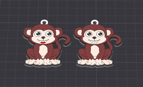 Móc khóa/mặt dây chuyền chú khỉ Martin dễ thương nhiều màu