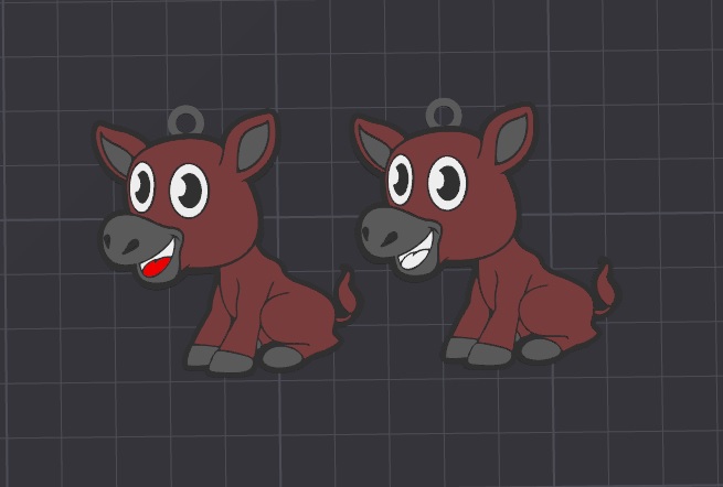 Móc khóa/Mặt dây chuyền hình chú lừa Dave dễ thương nhiều màu