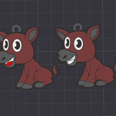 Móc khóa/Mặt dây chuyền hình chú lừa Dave dễ thương nhiều màu