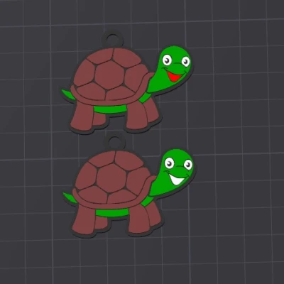 Móc khóa/Mặt dây chuyền rùa Timmy 7 sắc cầu vồng