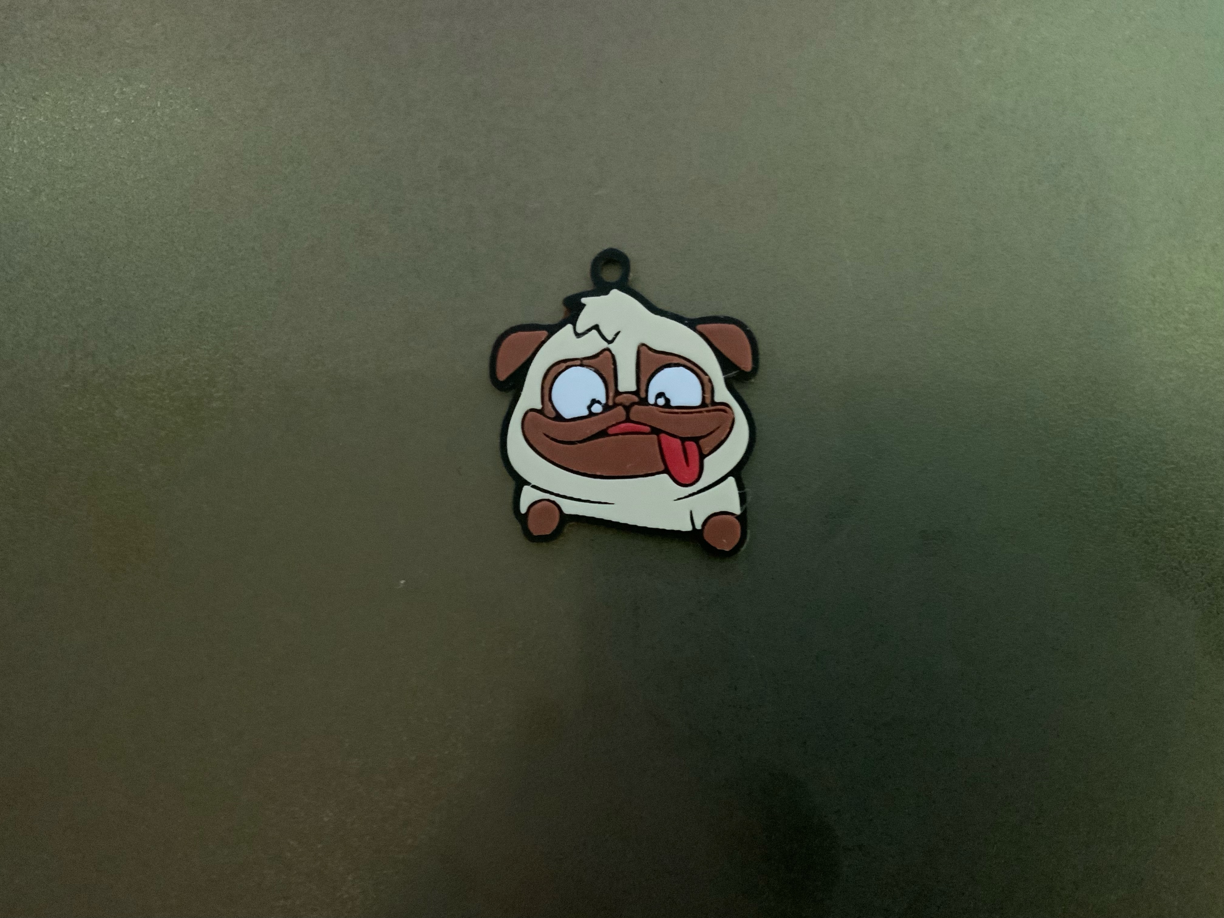 Móc khóa/mặt dây chuyền chú chó Pug Doug nhiều màu