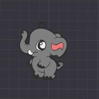 Móc khóa/Mặt dây chuyền voi Alfe dễ thương