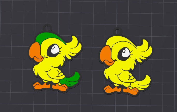 Móc khóa / Mặt dây chuyền hình vẹt Percy đa sắc màu