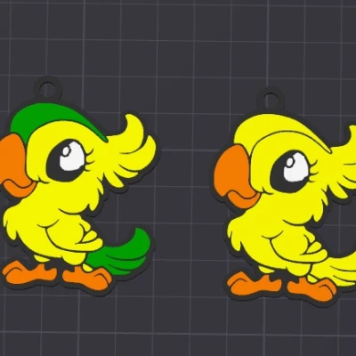 Móc khóa / Mặt dây chuyền hình vẹt Percy đa sắc màu